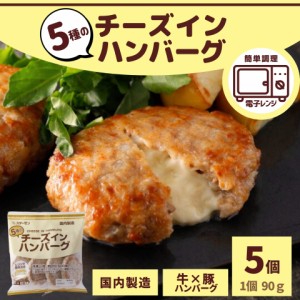 チーズインハンバーグ 5個入り 450ｇ 大容量 業務用 お徳用 冷凍食品 レンジ ポイント消化 ハンバーグ 5種 チーズイン 業務用 冷凍 お買