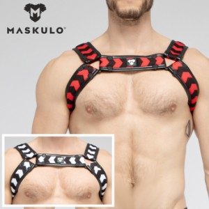 男性用ハーネス メンズ レザー風 フェイクレザー ボンテージ コスプレ ステージ パーティ Gogo 衣装 Maskulo マスクロ SKULLA ハーネス(m