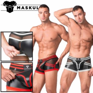 男性用ボクサーパンツ ジッパー メンズ レザー風 フェイクレザー インナー アンダー Maskulo マスクロ Youngero Generation Y.(男性下着m