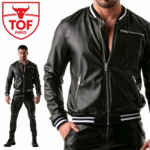 メンズ ライダースジャケット ライダース メンズ フェイクレザー レザー風　コーチジャケット アウター  TOF Paris PILOT BOMBER (tf-v00