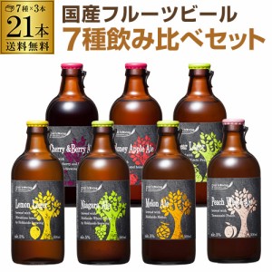 北海道麦酒醸造 クラフトビール 300ml 瓶 7種×3本 21本セット送料無料 ギフト プレゼント 飲み比べ 詰め合わせ[フルーツビール] 長S