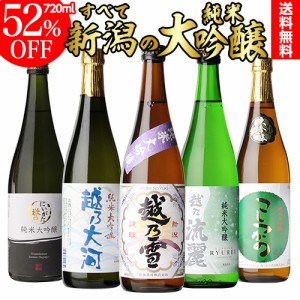 6/7〜8限定 400円OFFクーポン取得可 時間指定不可 ギフト 新潟 純米大吟醸 720ml×5本セット 飲み比べ 日本酒 プレゼント RSL