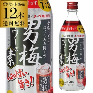 5/27〜28限定 200円OFFクーポン取得可 サッポロ 男梅サワーの素 20度 500ml 12本セット 送料無料 梅酒 男梅の酒 男梅サワー