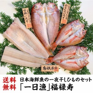 送料無料 「一日漁」福禄寿 一夜干し 計5枚 約900g 甘鯛 のどくろ あなご 干物 ギフト産地直送 冷凍 島根 岡富 (産直)