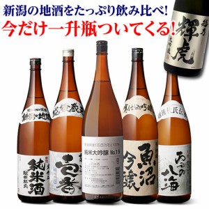 5/27〜28限定 200円OFFクーポン取得可 新潟地酒飲み比べセット 1800ml 5本+1本 計6本 送料無料 新潟県 辛口 燗酒 冷酒 清酒 長S