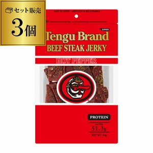 送料無料 テング ビーフジャーキー ホット 93g×3個 天狗 ポスト投函 ゆうパケ おつまみ 虎S