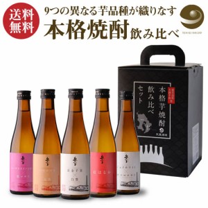 焼酎 芋焼酎 岳宝 飲み比べセット 300ml 5本 セット 鹿児島県 天星酒造 飲み比べ セット 贈答 贈物 専用箱付き 長S