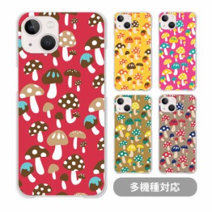 スマホケース クリアケース ハードケース 透明 キノコ レトロ ポップ かわいい iphone15 iphone14 iphone13 iphone13mini iphone12mini i