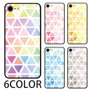 スマホケース ラウンド 三角 タイル iphone14 iphone13 iphone12 pro iphone11 iphone8 ガラスケース プリント TPU タイダイ トライアン