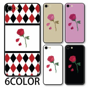 スマホケース ラウンド ガラス 薔薇 バラ ローズ トランプ 花 フラワー iphone14 iphone13 iphone12 pro iphone11 iphone8 iPhoneケース 