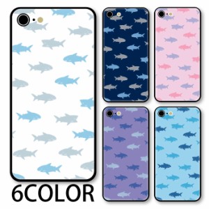 スマホケース ラウンド ガラス サメ 鮫 海の生き物 海 魚 かわいい iphone14 iphone13 iphone12 pro iphone11 iphone8 iPhoneケース TPU 