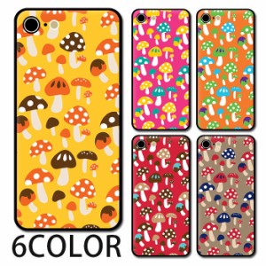 スマホケース ラウンド ガラス キノコ レトロ ポップ かわいい iphone14 iphone13 iphone12 pro iphone11 iphone8 iPhoneケース TPU ガラ