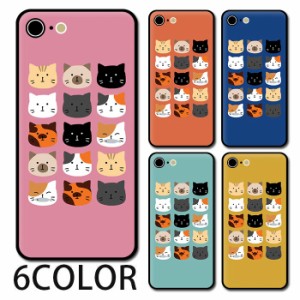 スマホケース ラウンド ガラス ネコ 猫 黒猫 動物 アニマル かわいい iphone14 iphone13 iphone12 pro iphone11 iphone8 iPhoneケース TP