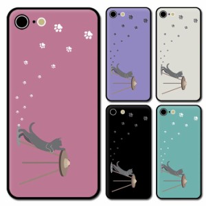 スマホケース ラウンド ガラス 猫 ネコ 足跡 肉球 動物 アニマル iphone14 iphone13 iphone12 iphone8 iPhoneケース プリント TPU ガラス