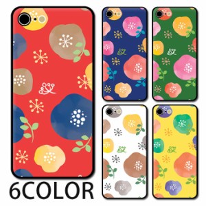 スマホケース ラウンド ガラス 花柄 フラワー 北欧柄 水彩画 水彩 iphone14 iphone13 iphone12 iphone8 iPhoneケース プリント TPU ガラ