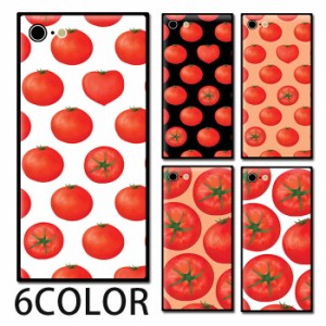 スマホケース スクエア ガラス トマト TOMATO 夏 野菜 iphone13mini iphone13 pro iphone12mini iphone12 pro iphoneXR iphone8 iphone7 