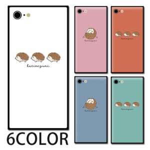 スマホケース スクエア ガラス ハリネズミ 動物 アニマル かわいい 生き物 iphone13mini iphone13 pro iphone12mini iphone12 pro iphone