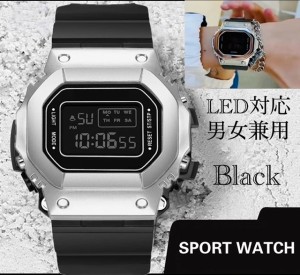 1 腕時計 スポーツ腕時計　時計　デジタル式  LED デジタル腕時計　デジタル 自転車　スポーツ  アウトドア キャンプ　ランニング 男女兼