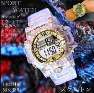 1 腕時計 スポーツ腕時計　時計　デジタル式  LED デジタル腕時計　デジタル 自転車　スポーツ  アウトドア キャンプ　ランニング 男女兼