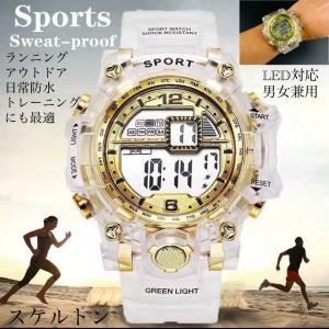 4 腕時計 スポーツ腕時計　時計　デジタル式  LED デジタル腕時計　デジタル 自転車　スポーツ  アウトドア キャンプ　ランニング 男女兼