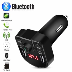 3 Bluetooth FMトランスミッター 音楽再生 USB 充電器　電話 二台同時充電 ハンズフリースマホ iPhone アンドロイド SDカード ブラック