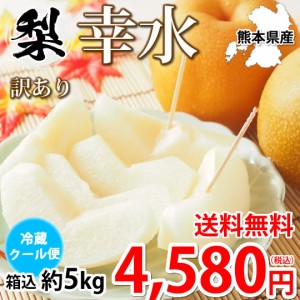 幸水 梨 送料無料 クール便 訳あり 5kg 箱込 (内容量4kg+補償500g) お取り寄せ 熊本県産 ナシ 和梨