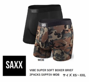  SAXX サックス SXPP2V-WDB VIBE SUPER SOFT BOXER BRIEF 2PACKS　ボクサーブリーフ パンツ　2枚組　前閉じ XS-XXL 陰嚢分離型 涼しい 速