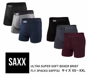  SAXX サックス SXPP3U ULTRA SUPER SOFT BOXER BRIEF FLY 3PACKS SXPP3U ボクサーブリーフ パンツ 前開き 3枚組 XS-XXL 陰嚢分離型 前開