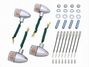 4945716196004 クラシカル砲弾ウインカー 4個入りセット メッキ／クリア シングル球 195099 【POSH FAITH(ポッシュ フェイス)】 