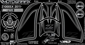 【モトグラフィックス】 【4580041202879】 MT-KK020KK ボディパッド KNEE Ninja1000／Z1000SX 11-