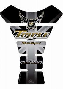 【定形外郵便】【モトグラフィックス】 【4580041219426】 MT-TT006U タンクパッド BLK／SLV TRIUMPH TRIPLE