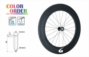  gan well ガンウェル  【4965685382505】 GW-WH88TU カーボンチューブラーホイール 88mm／24H フロント