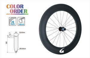  gan well ガンウェル  【4965685382550】 GW-WH88TU カーボンチューブラーホイール 88mm／24H リア