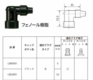 定形外 NGK エヌジーケー  【0087295183502】 LB10EH プラグキャップ 黒 8350