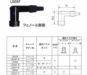 定形外 NGK エヌジーケー  【0087295183632】 LD05F プラグキャップ 黒 8363