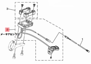 【ヤマハ(YAMAHA)】 X1M-83500-01 メ−タアセンブリ 電動自転車　補修部品