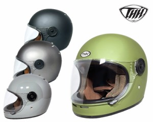 【THH】 レトロ アンチフォグシールド フルフェイスヘルメット TT-01ビンテージ カフェレーサー 【PSC/SG規格認定】全排気量対応