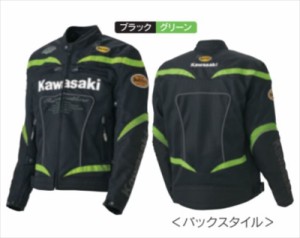 【KAWASAKI（カワサキ）】 J8001-2827 カワサキ KM-1クールメッシュジャケット ブラック／グリーン Mサイズ