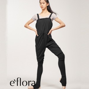 バレエ レッグウォーマー付きサウナパンツ 【 e`flora イーフローラ 】サウナ パンツ 黒 ウォームアップ 温かい 楽屋着