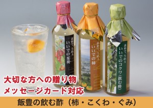 ご健康 長寿 敬老の日 父の日 真心こもった贈り物に飲むお酢　300ｍｌ×2本　山形県産ビネガードリンク柿酢　４倍濃縮タイプ　全国送料無