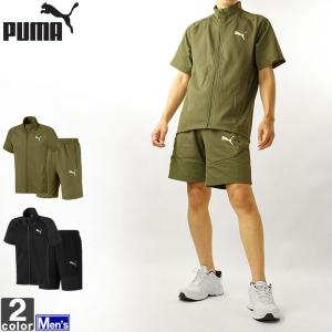 セットアップ プーマ PUMA メンズ 582957 582965 エヴォ ストライプ ライト 半袖 上下セット 2106 半袖シャツ