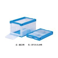 コンテナ 折りたたみ 透明/ブルー 重ね置き スタッキング【 屋外収納 ワイドストッカー 収納ボックス ストッカー カート RVボックス 工・