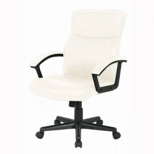 レザー キャスター付き椅子 キャスター オフィスチェア 事務椅子 デスクチェア 椅子 チェア アイボリー ホワイト 肘付き椅子 肘掛け椅子 