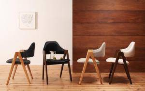 ダイニングチェア 2脚 椅子 おしゃれ 北欧 安い アンティーク 木製 シンプル ( 食卓椅子 ) 座面高45 レザー 合皮 完成品 背もたれ 肘付き