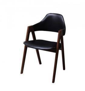 ダイニングチェア 2脚 椅子 おしゃれ 北欧 安い アンティーク 木製 シンプル ( 食卓椅子 ) 座面高45 レザー 合皮 完成品 背もたれ 肘付き
