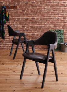 ダイニングチェア 2脚 椅子 おしゃれ 北欧 安い アンティーク 木製 シンプル ( 食卓椅子 ) 座面高43 座面低め ロータイプ レザー 合皮 完