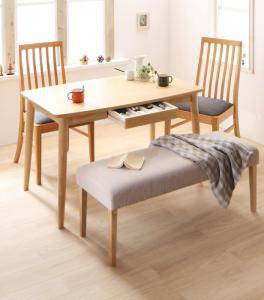 ダイニングテーブルセット 4人用 椅子 ベンチ おしゃれ 安い 北欧 食卓 4点 ( 机+チェア2+長椅子1 ) 幅115 デザイナーズ クール スタイリ