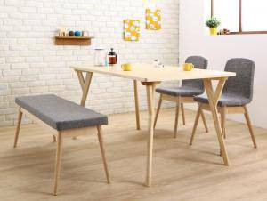 ダイニングテーブルセット 4人用 椅子 ベンチ おしゃれ 安い 北欧 食卓 4点 ( 机+チェア2+長椅子1 ) 幅140 デザイナーズ クール スタイリ