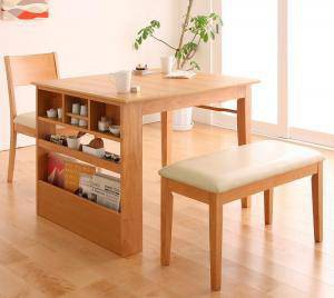 ダイニングテーブルセット 3人用 椅子 ベンチ おしゃれ 伸縮式 伸長式 安い 北欧 食卓 3点 ( 机+チェア1+長椅子1 ) 幅100-135 デザイナー