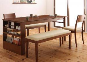 ダイニングテーブルセット 6人用 椅子 ベンチ おしゃれ 伸縮式 伸長式 安い 北欧 食卓 5点 ( 机+チェア2+長椅子2 ) 幅135-170 デザイナー
